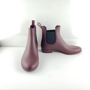 J. Crew Chelsea Maroon Rain Boots